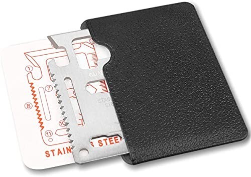 2-Pack 11-in-1 Credit Card Multitool Wallet – Survival Tool with Knife & Opener