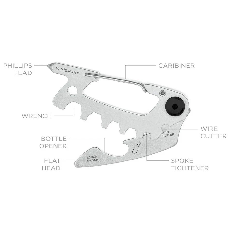 KeySmart AllTul Raptor Multi-tool for Keyring 7 Tools Stainless Steel (NEW)