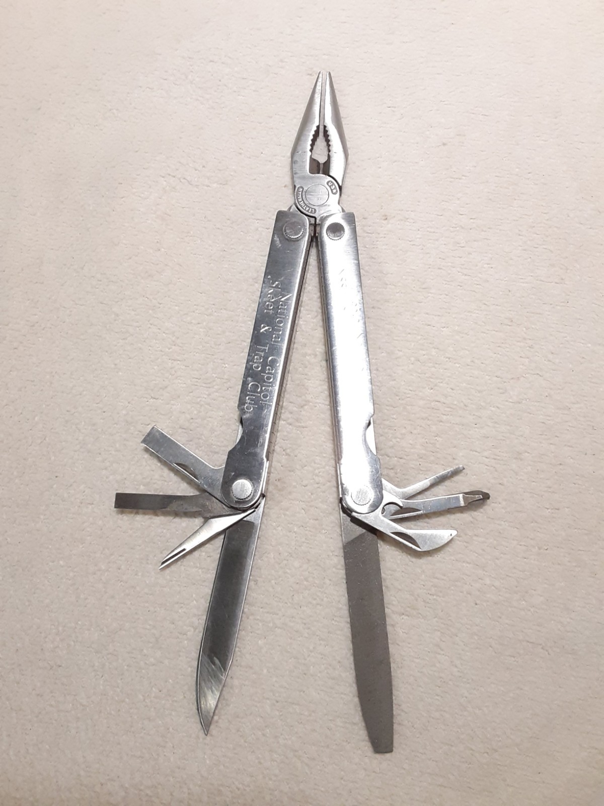 Leatherman Multi Tool Leather Sheath Date 01/00 NATIONAL CAPITOL SKEET TRAP CLUB