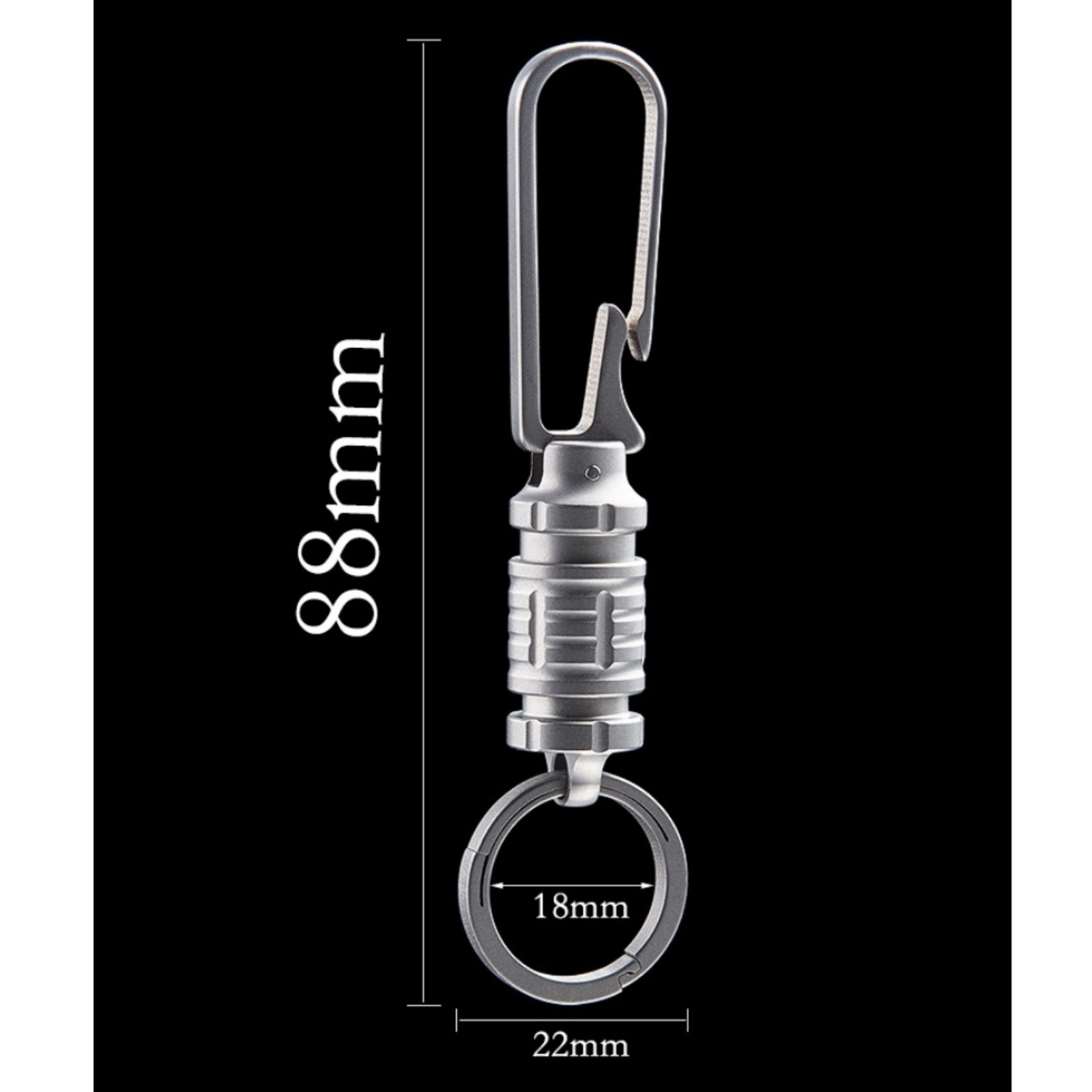 Titanium Alloy Quick Release Keychain Belt Clip Car Key Holder Ring EDC Durable