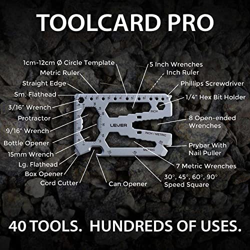40-in-1 Credit Card Multitool – Slim Minimalist Survival Tool, TSA Approved Wall
