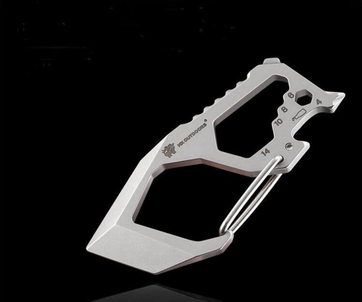 EDC High Stainless Steel Multifunction Keychain Key Carabiner Opener Wrench Tool
