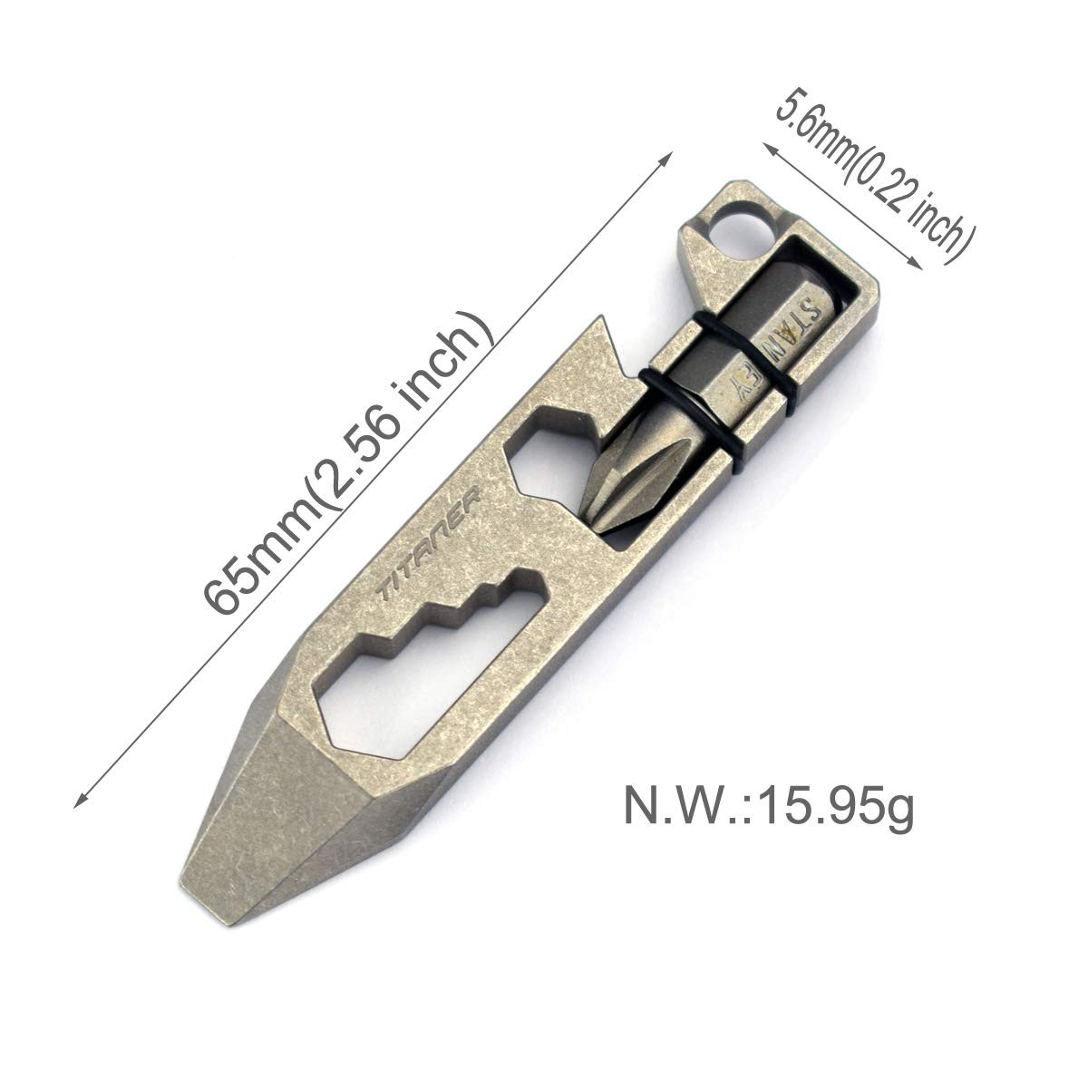 Titanium Multitool Pry Bar Bottle Opener Screwdriver Wrench Tool EDC Gear Key…