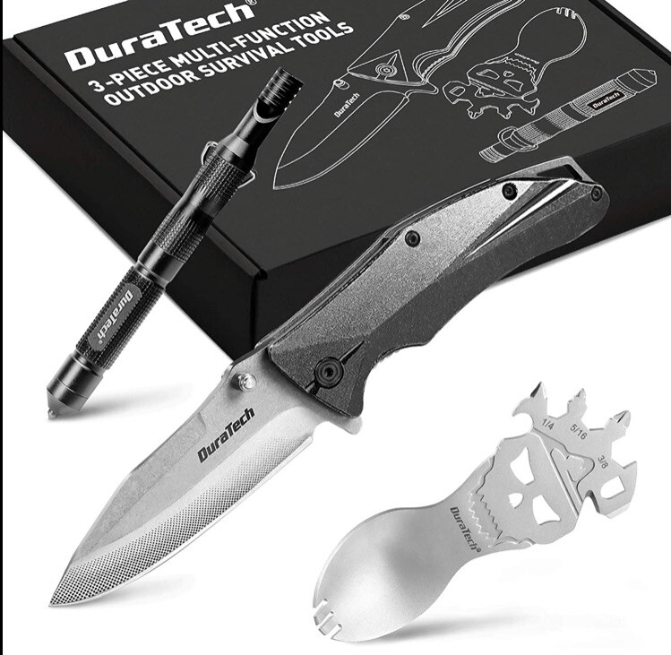 DURATECH Tactical Folding Knife, Multitool Combo Kit, Tactical Survival Tools