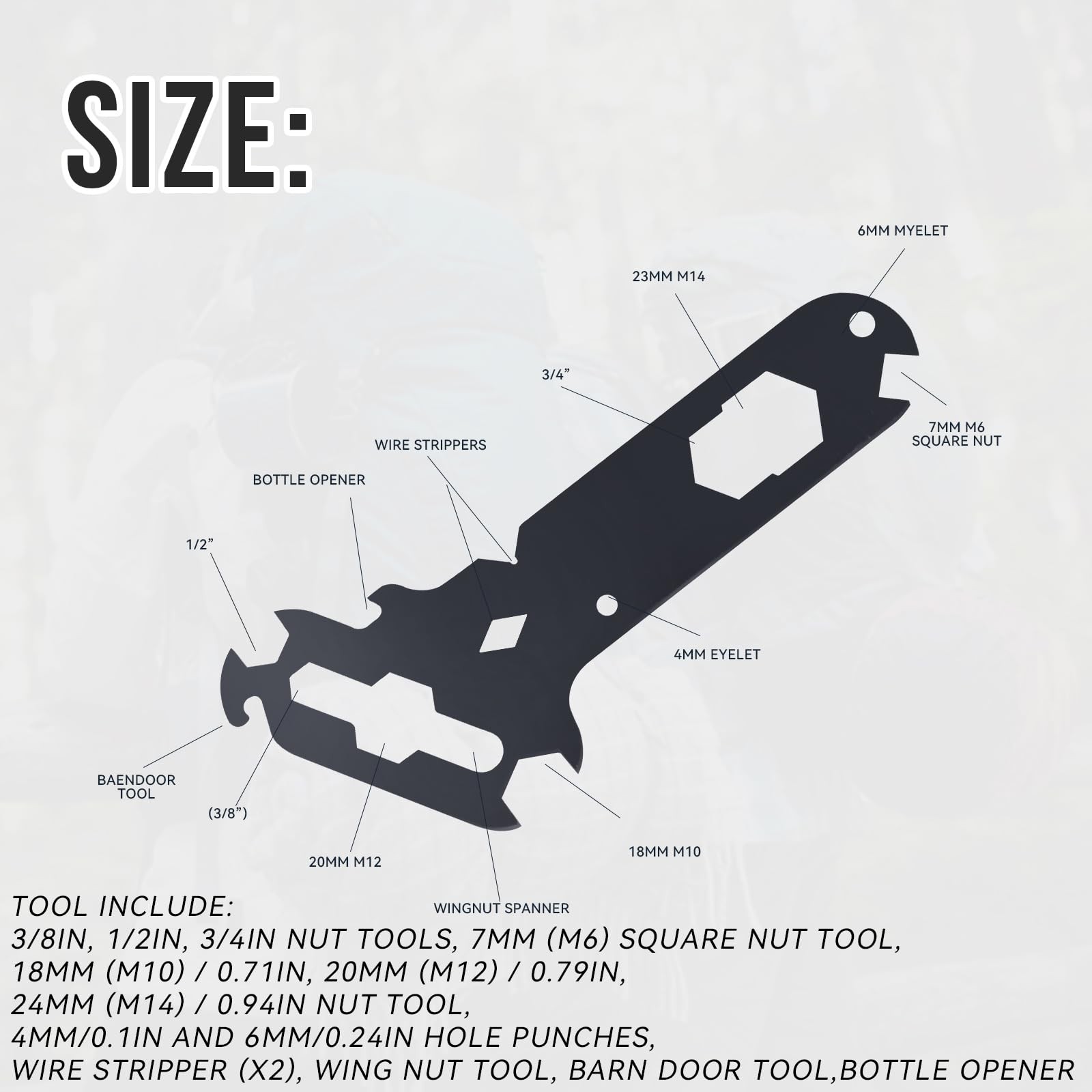 Multitool(14-In-1 Separate Tools) Including Wing Nut,Wire Strippers,Bottle Op…