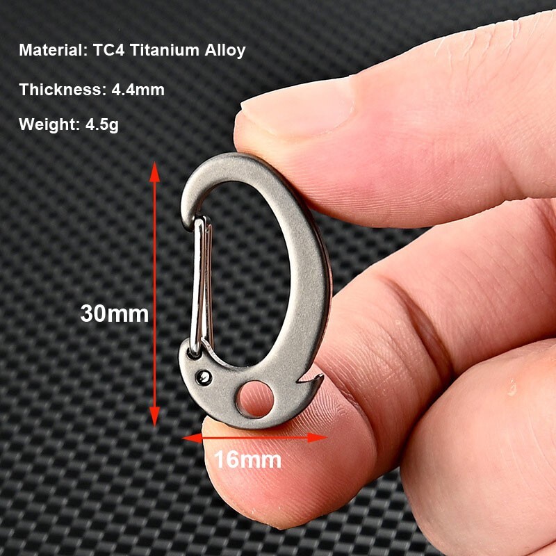 Hot Mini Titanium Alloy Key chain Carabiner Outdoor Travel Size Hanging Buckle