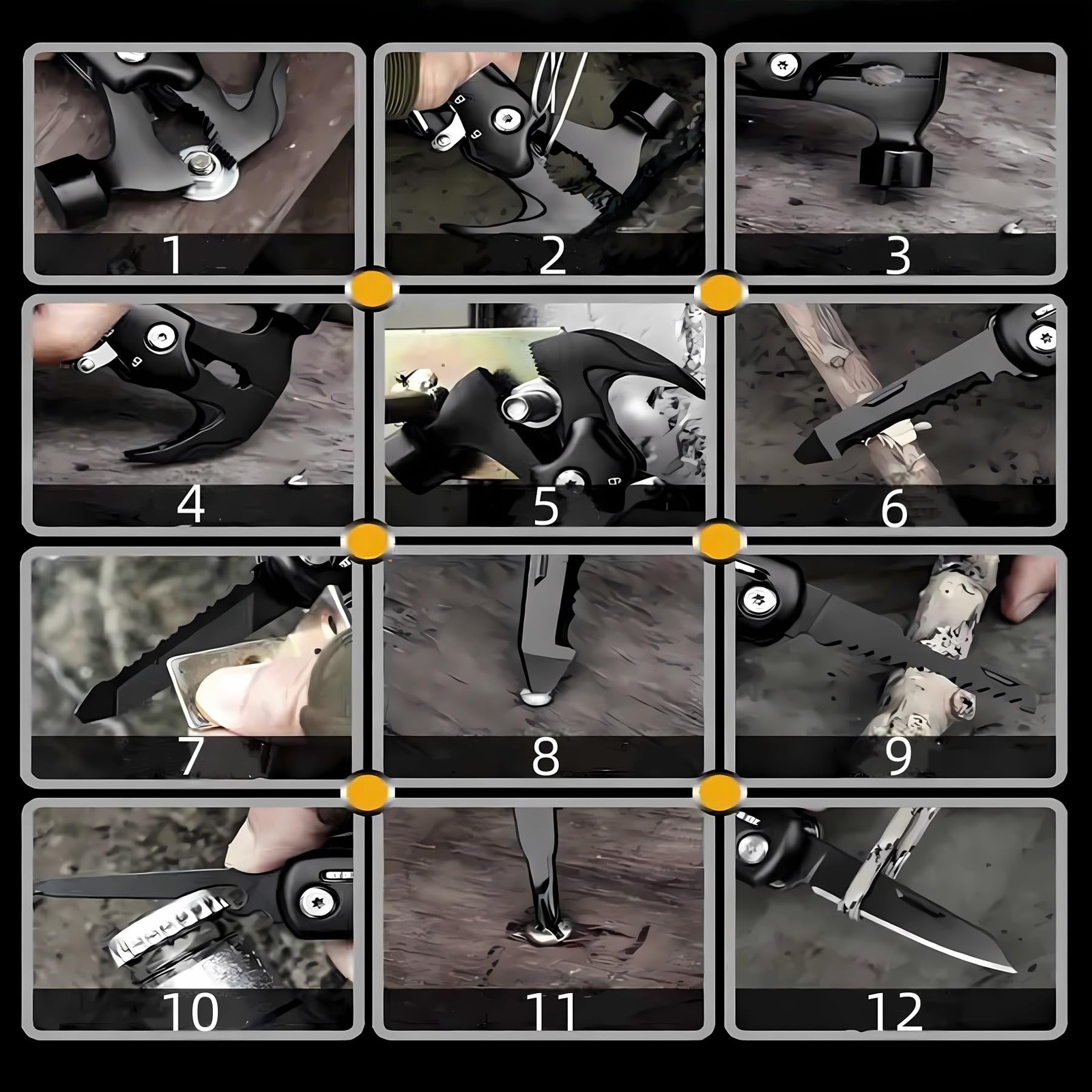 13-in-1 Mutitool, Stainless Steel Multi-functional Hammers with Hammer Saw Sc…