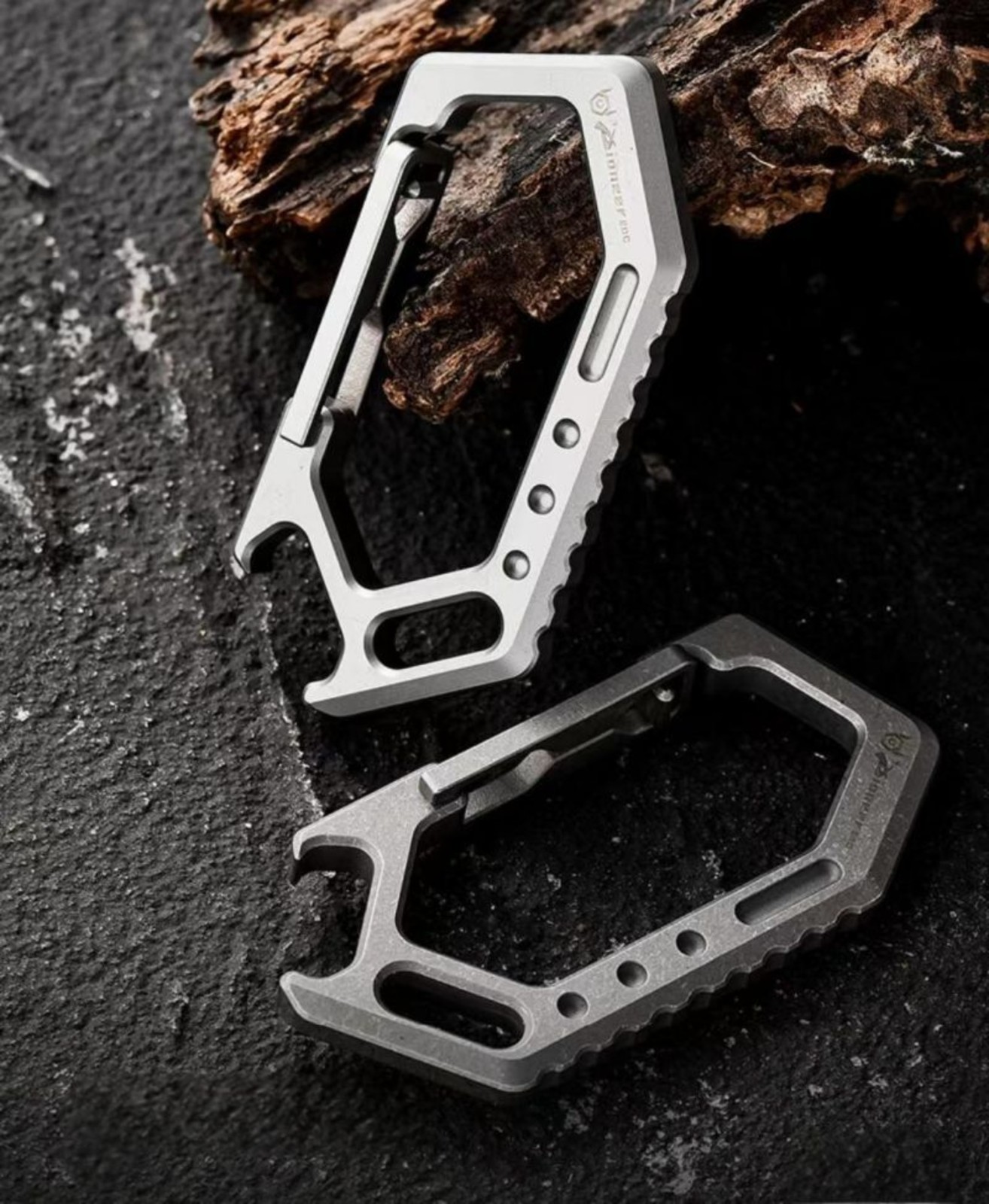 Titanium Keychain Carabiner Clip Key Holder Organizer with Bottle Opener EDC
