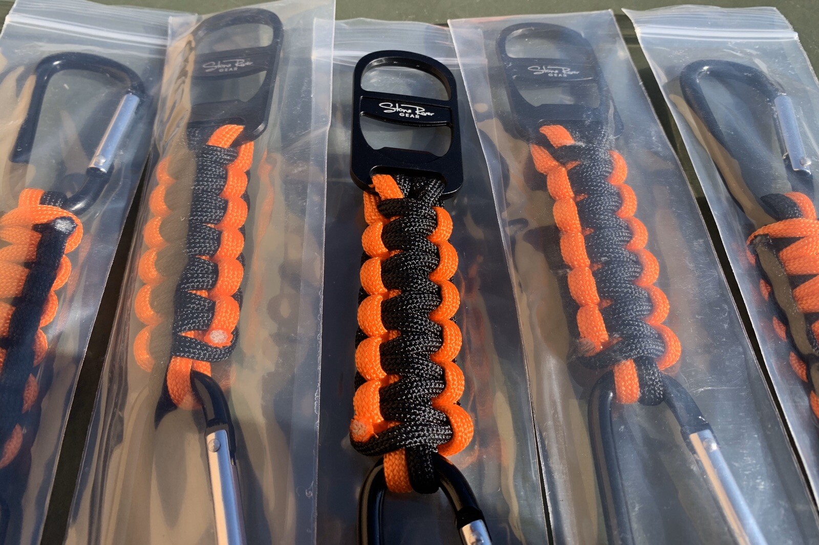 Lot 5 NEW Stone River Gear Paracord Keychain With Bottle Opener & Carabiner