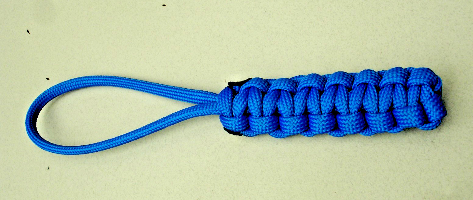 BLUE 550 PARACORD KEY CHAIN / KNIFE LANYARD PROUDLY HANDMADE IN THE USA