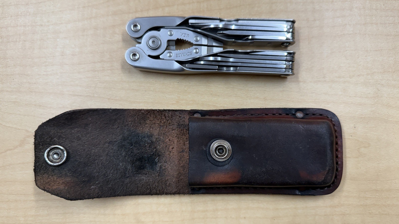 Schrade Tough-Tool Multi-Tool Pliers Knife with Leather Sheath! Made In USA!!!