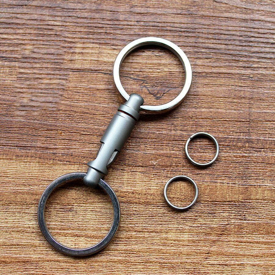 Hot Titanium Alloy Portable Quick Hanging Buckle Elastic Keychain KeyRingPendant
