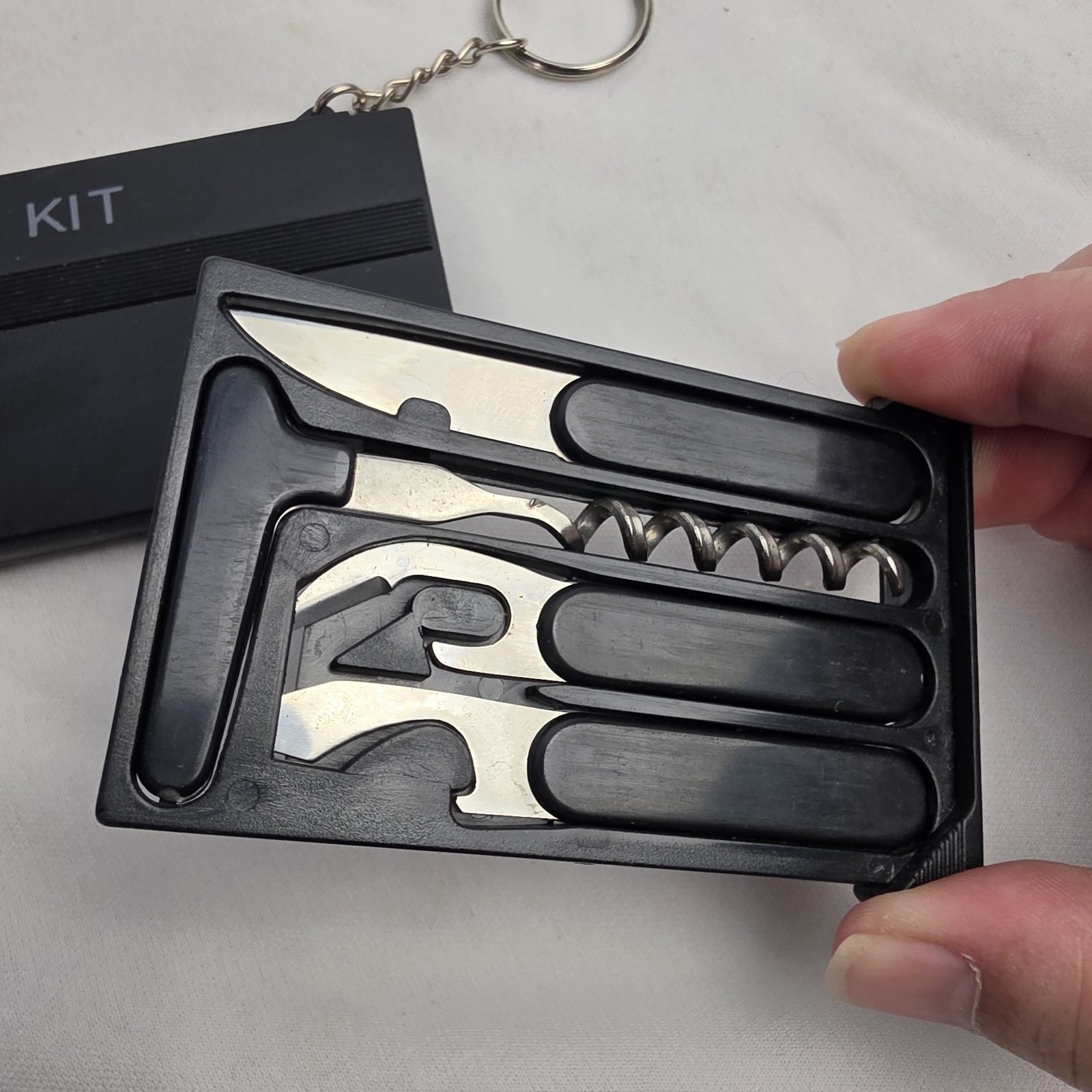 Miniature Keychain Bar Tool Set Knife Corkscrew Bottle Opener Pocket Travel Size