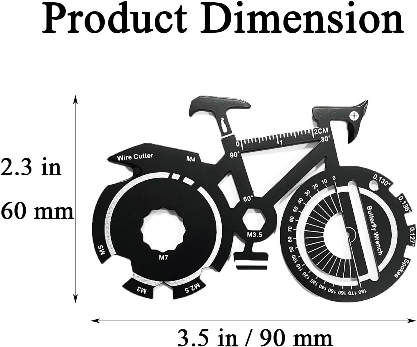 1 Pc Multitool Card 20-In-1 Bike Shape Multi-Purpose Pocket Tool for Outdoor Spo