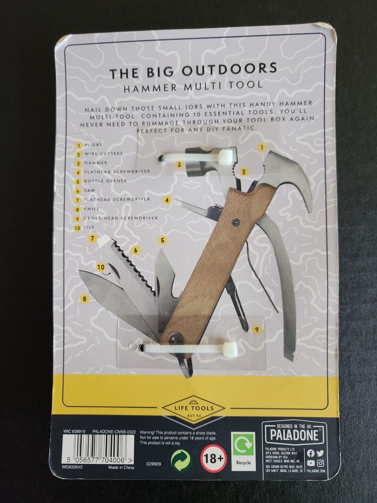 The Big Outdoors Hammer Multi Tool New 10 Tools In One