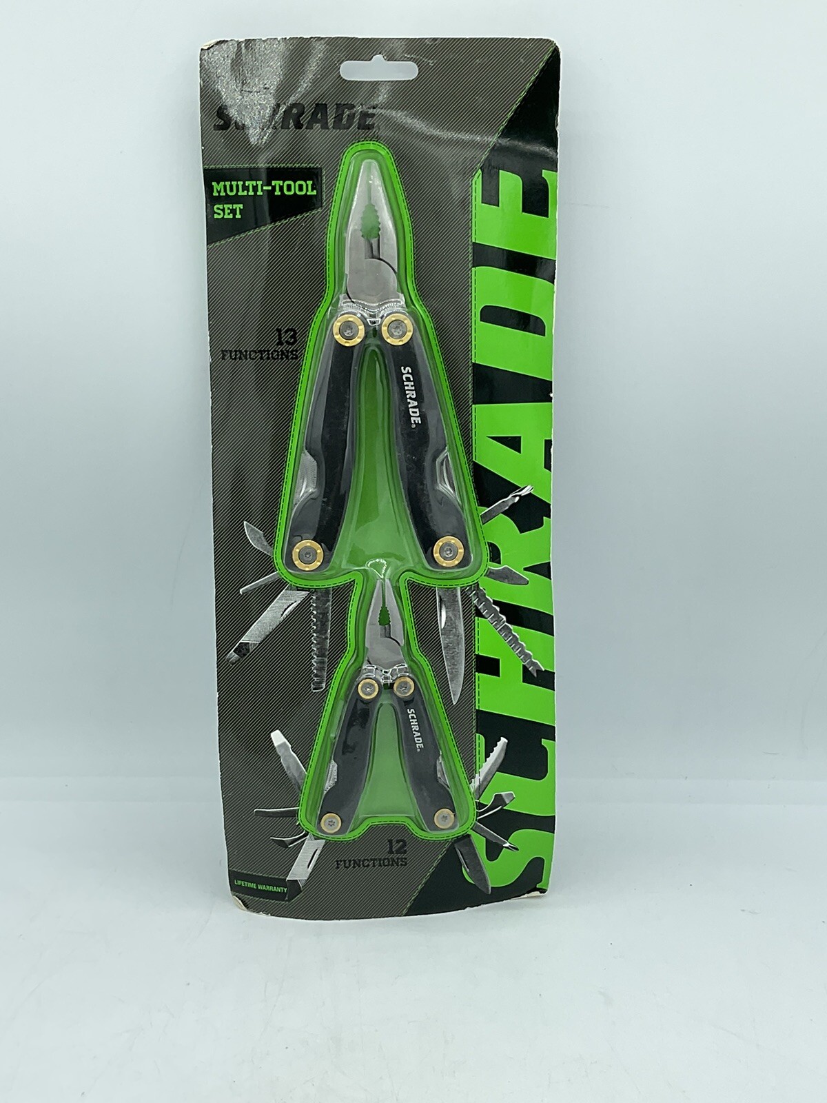 Schrade Multi-Tool Set – 13 And 12 Functions With Cordura Holsters – New