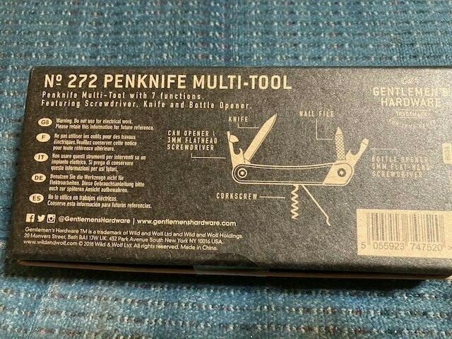 Gentlemen’s Hardware Pen Knife Multi-Tool No. 272 Multi-tool Titanium NEW