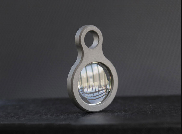Outdoor Survival Portable Titanium Magnifying Glass Lens Handheld Pendant EDC A+