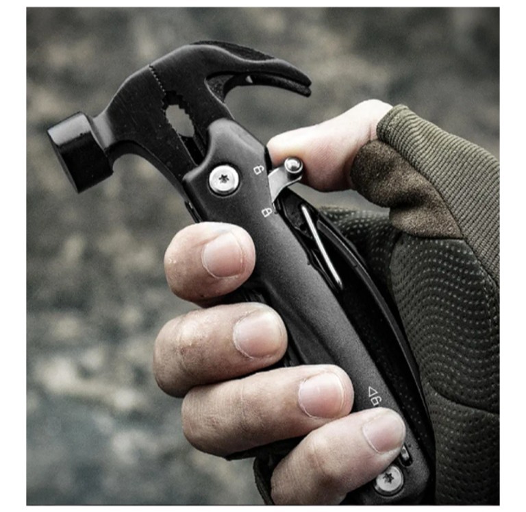 12-in-1 Stainless Steel Multifunctional Claw Hammer Emergency Survival Tool