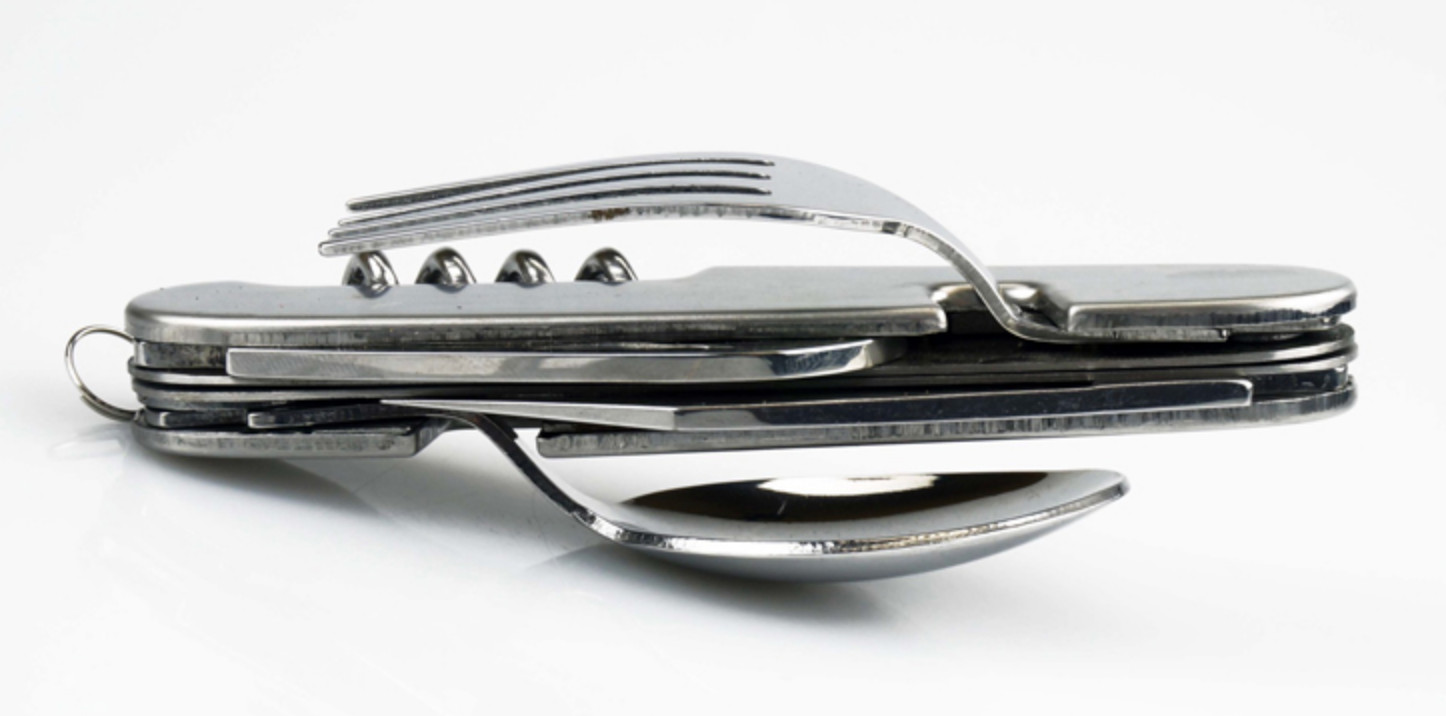 7-In-1 Stainless Steel Multi Function Camping Tool Utensils Knife Spoon Opener