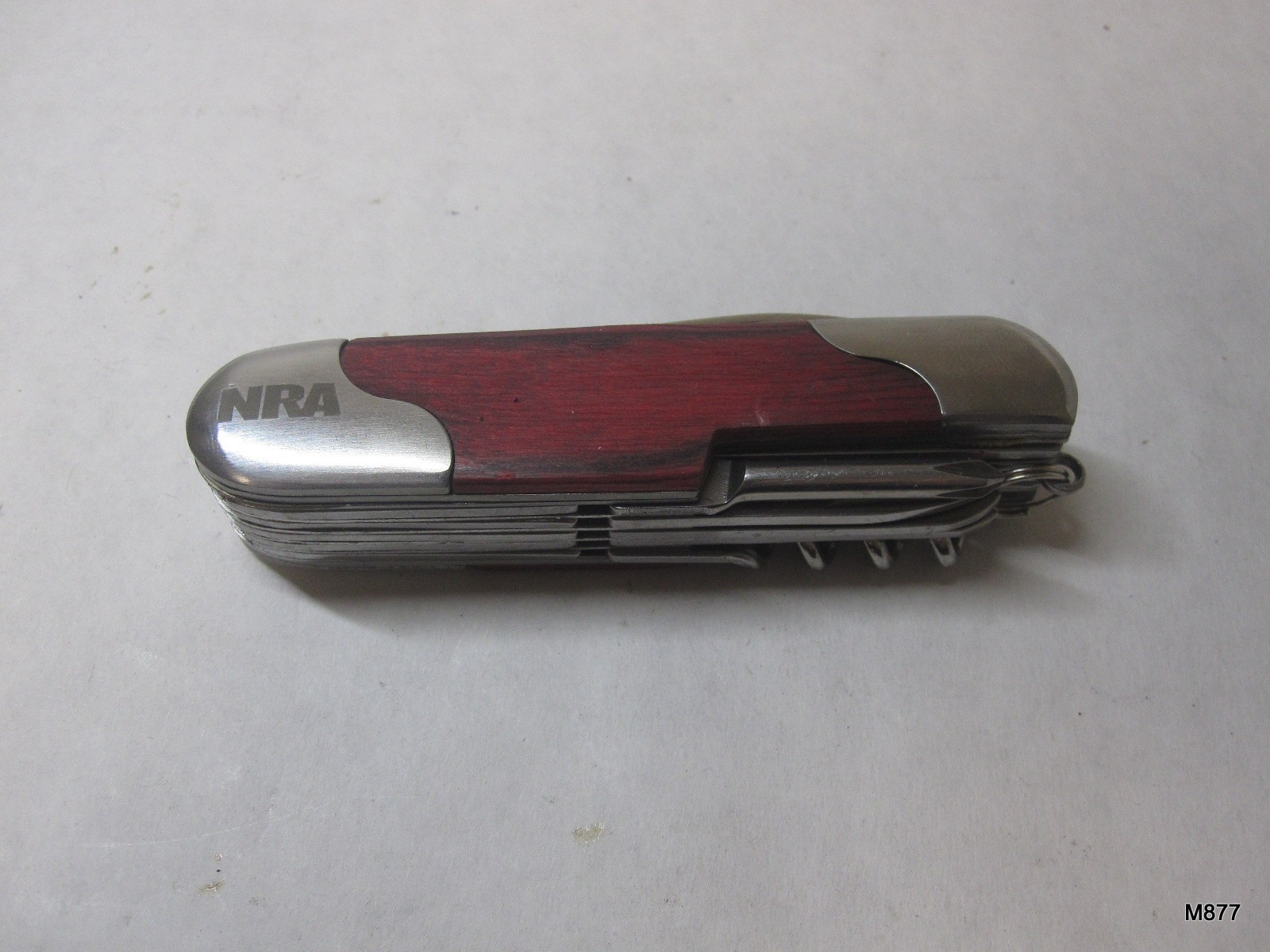 NRA CM1300695 Wood Handle Stainless Steel Folding Multi-Tool