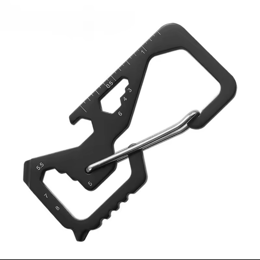 EDC Carabiner Multi Tool Pocket Keychain Hex Wrench Bottle Opener Screwdriver…
