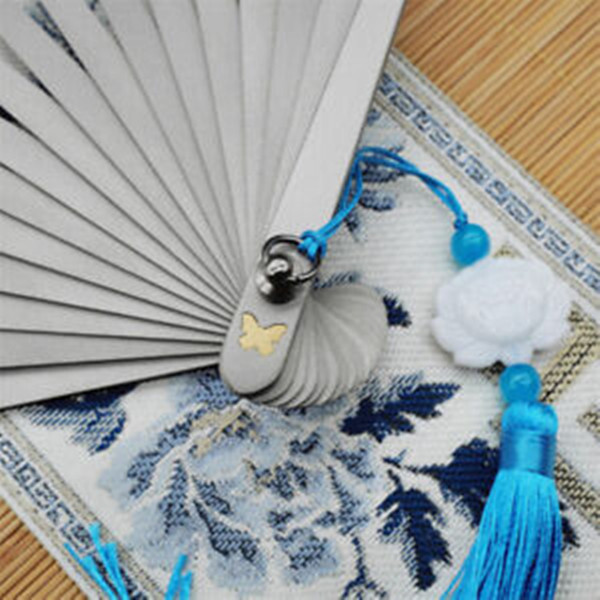 9” Titanium Alloy Folding Fan Martial Arts Portable Kung Fu Tai Ji Butterfly