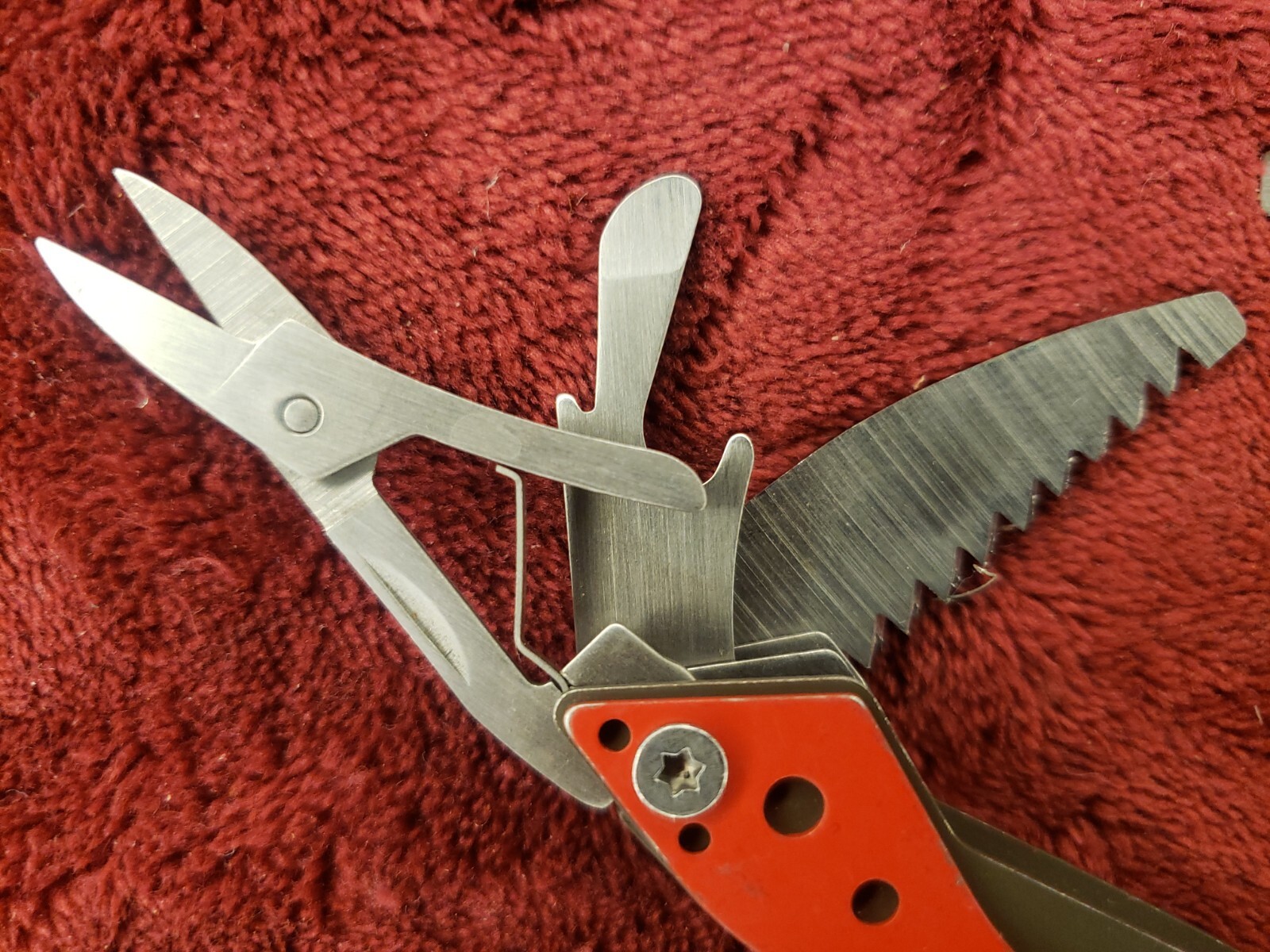 Lot of three Cabela’s Multi Tool Stainless Clear, Teal Green & Red
