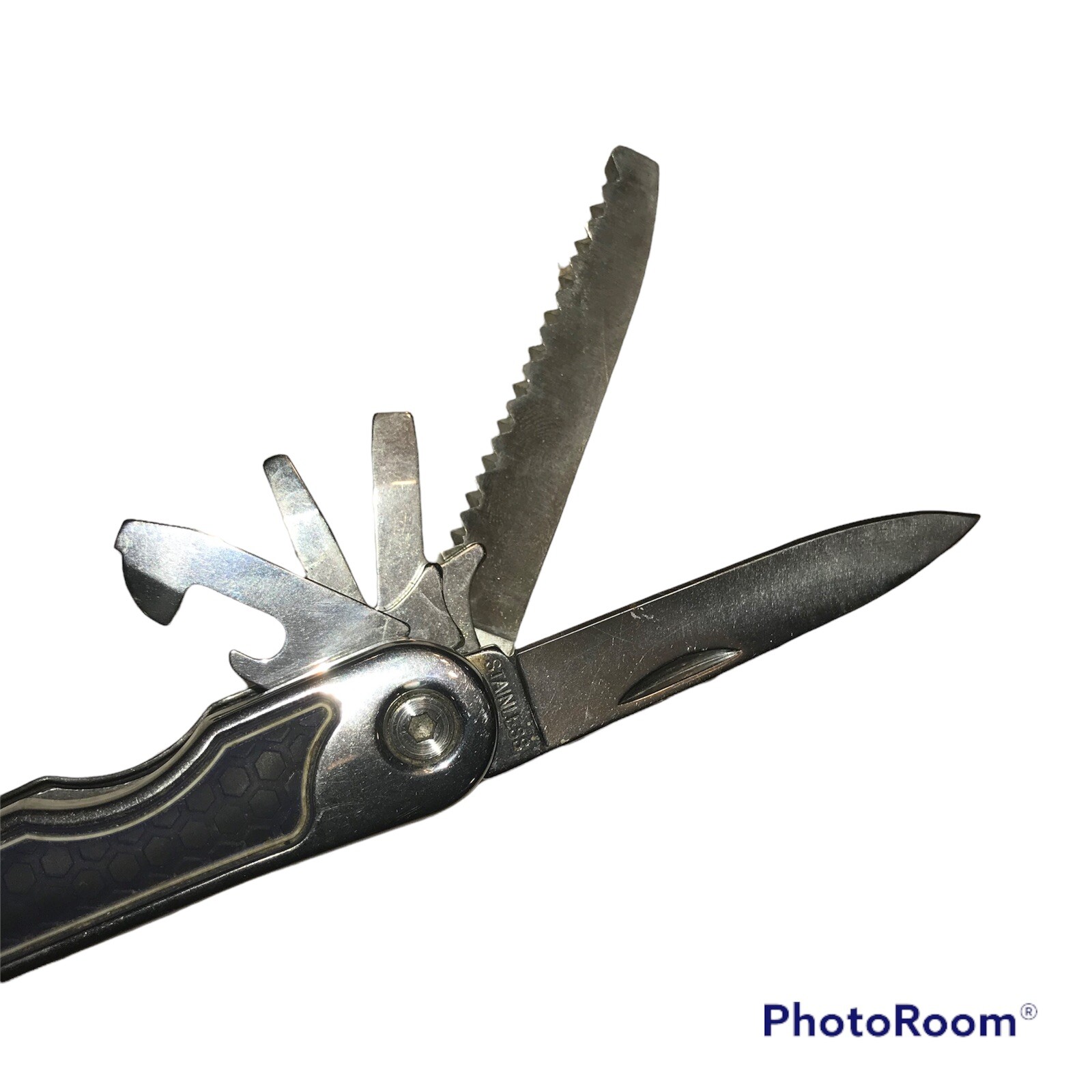 KOBALT MULTI TOOL PLIERS SAW KNIFE VARIOUS SCREW DRIVERS WIRE CUTTERS ETC