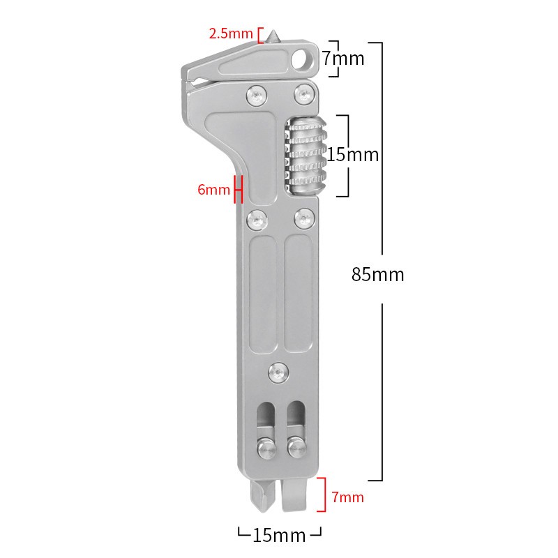 EDC Titanium Alloy Multi Tools Adjustable Wrench Pocket Outdoor Camping Keychain