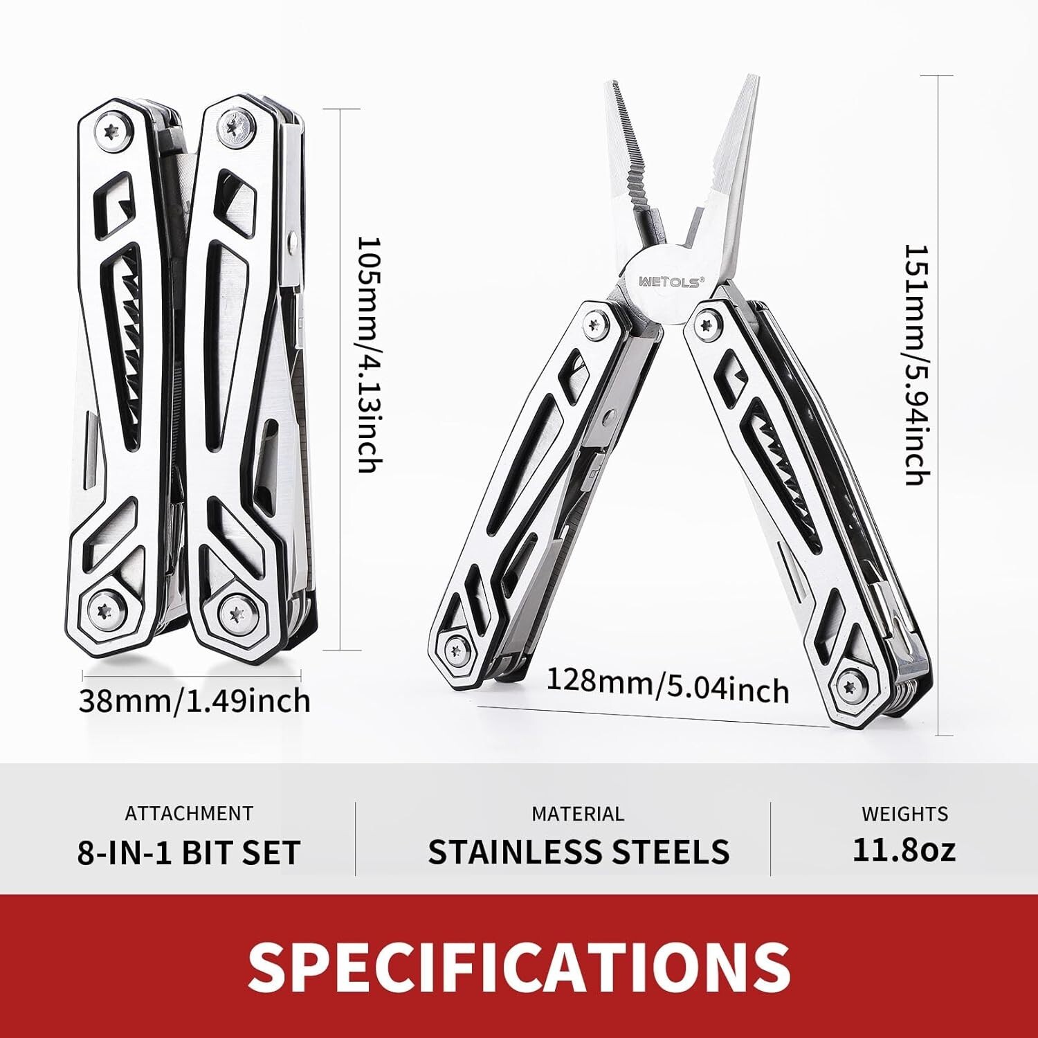 21-in-1 Stainless Steel Multitool with Pocket Knife – Perfect Father’s Day Gift