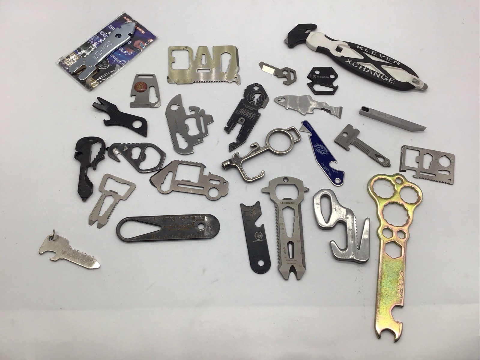 Multitool All-In-One Wrench Knife Saw Screwdriver Bottle Opener Pry Bar EDC Lot