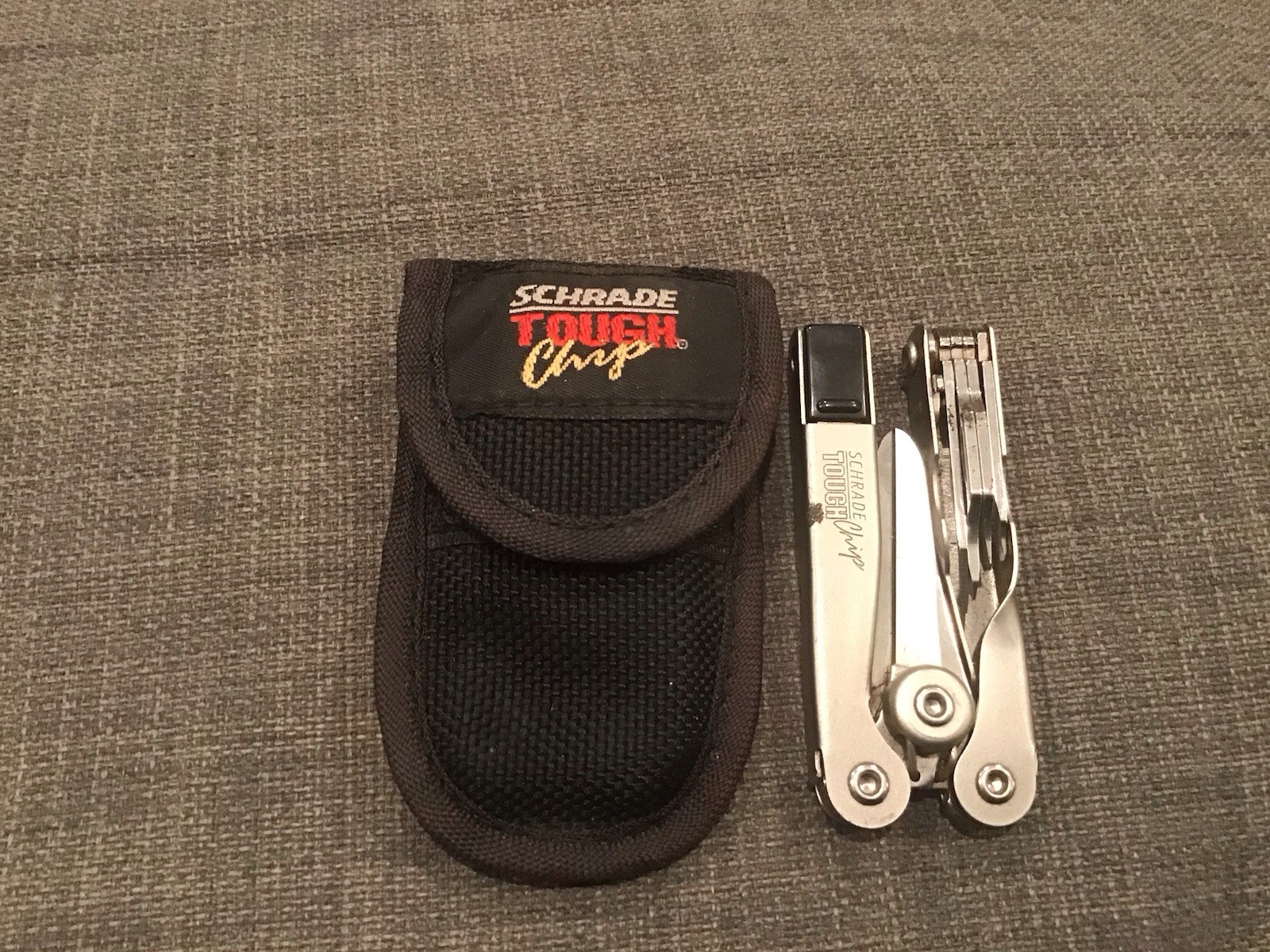 Schrade Tough Chip ST2 USA Multi Tool Stainless Steel Pouch Kit 10-in-1 Set