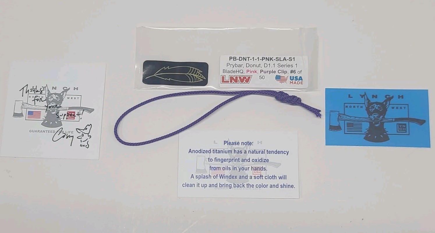 Lynch Northwest Prybar Donut Dagger D1.1 S1 6/50 Mint Condition