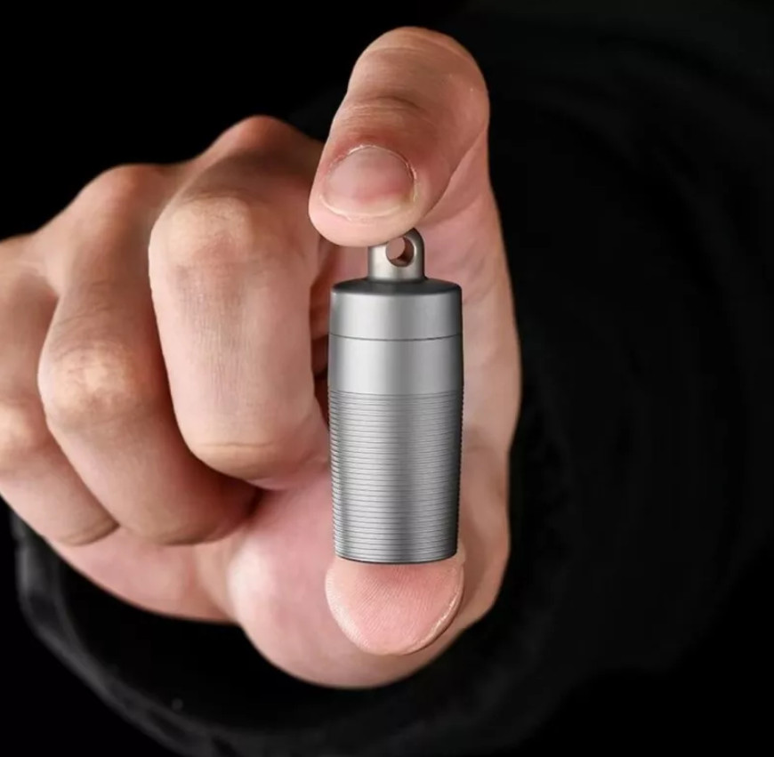 Pure Titanium Pill Holder Organizer Container Case Waterproof Portable EDC Tank