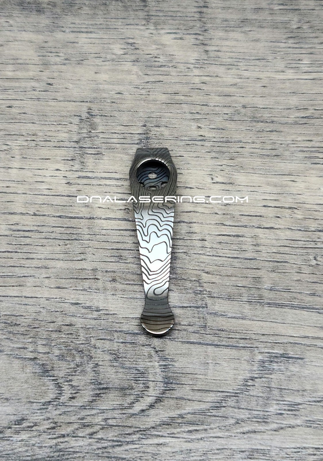 Spyderco – Topographic Map – Engraved Titanium Satin – Pocket Knife Clip