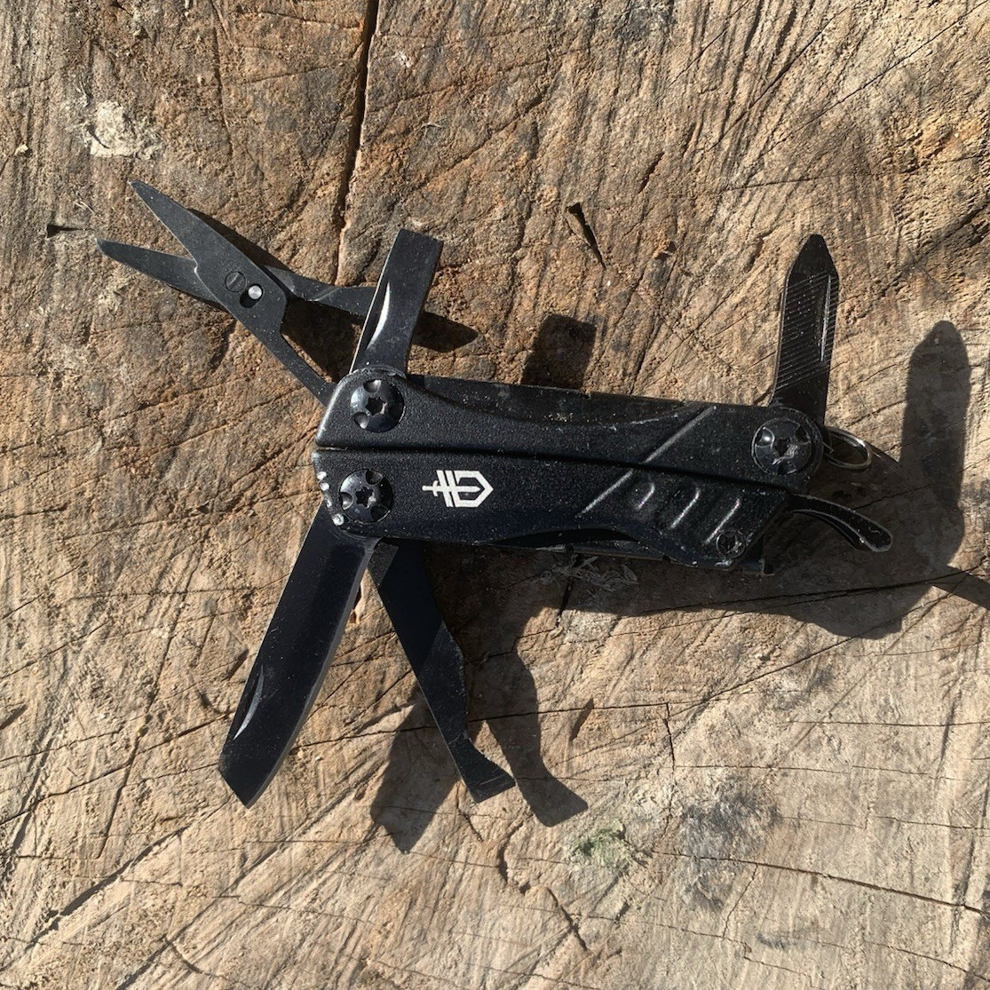 Gerber Dime Black 12-Tool Keychain Multi-Tool Pliers Knife 1.8in SS
