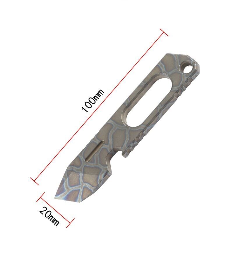Titanium Pry Bar Pendant Crowbar Bottle Opener Keychain Outdoor EDC Multi Tool