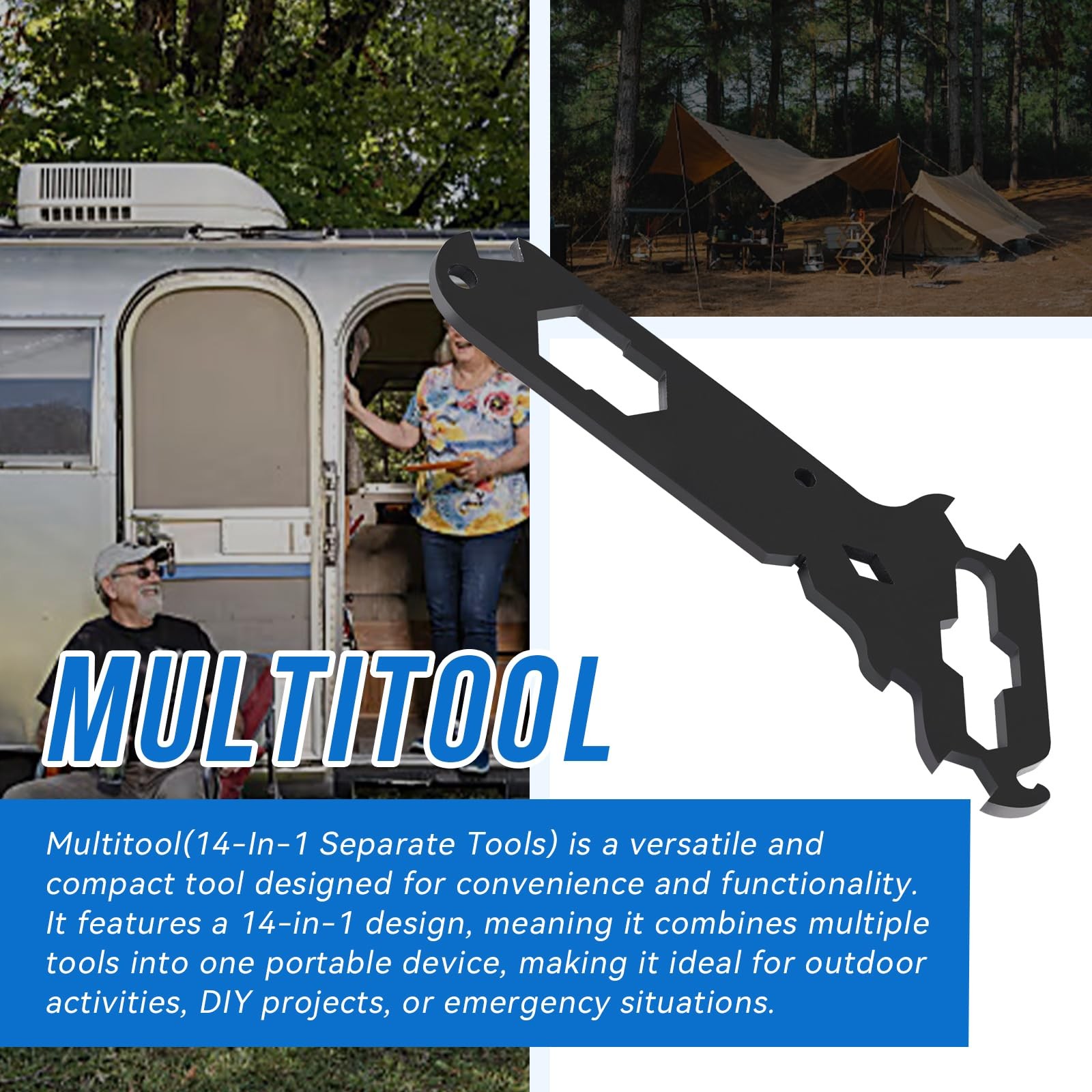 Multitool(14-In-1 Separate Tools) Including Wing Nut,Wire Strippers,Bottle Op…