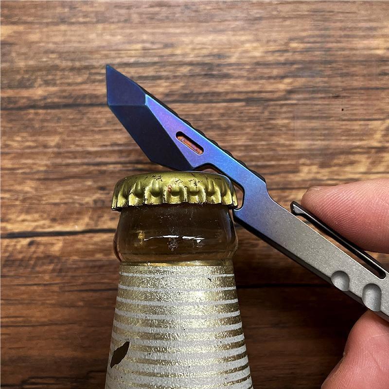 EDC Titanium Alloy Pry Bar Crowbar with Pocket Clip Bottle Opener Multi Tools
