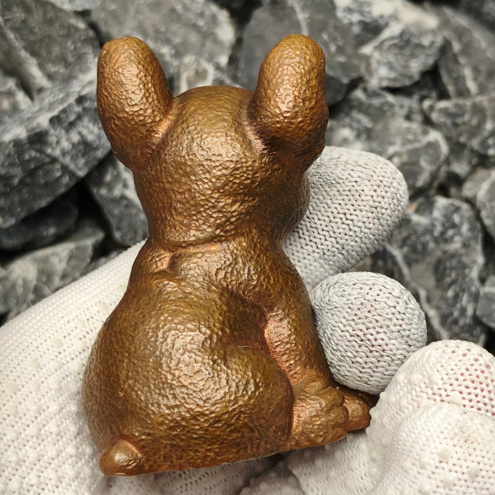 Pure copper sculpture French bulldog ornament Artwork animal statue canine dog