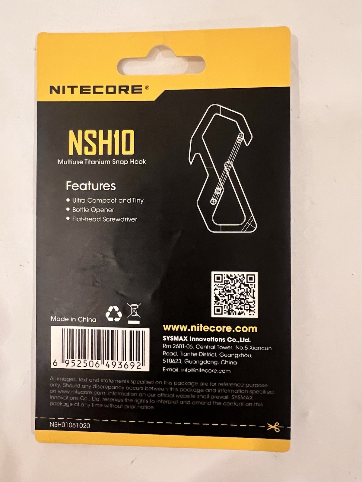 ~NEW~ Nitecore NSH10 Titanium Carabiner Multi-Tool