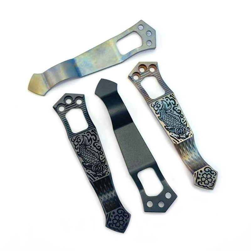 Ti2Steel Flame Titanium Pocket Clip for Emerson 3-Hole Koi Knife Clip