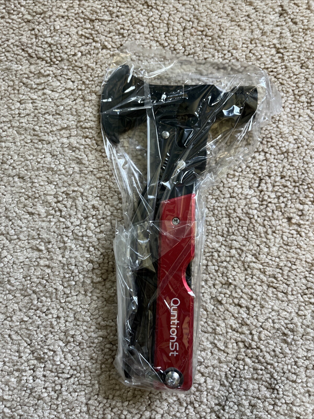 NEW Quntionst 16-In-1 Camping Emergency Survival Multitool + Sheath BLACK & RED