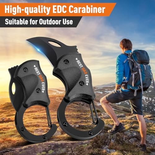 Mini Pocket EDC Tool Carabiner Gadget Stainless Steel Folding MultiTool Keychai