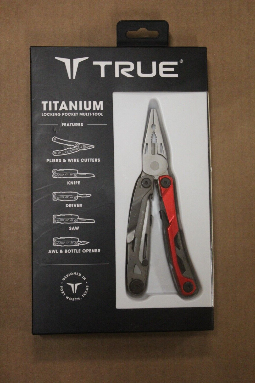 “TRUE” brand, Multi-Tool, Titanium”. High quality. TRUE Item# TRU-MTL-0004