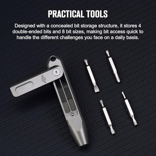 Mini Titanium EDC Pocket Screwdriver Set – 9-in-1 Precision Tool with Magnetic B