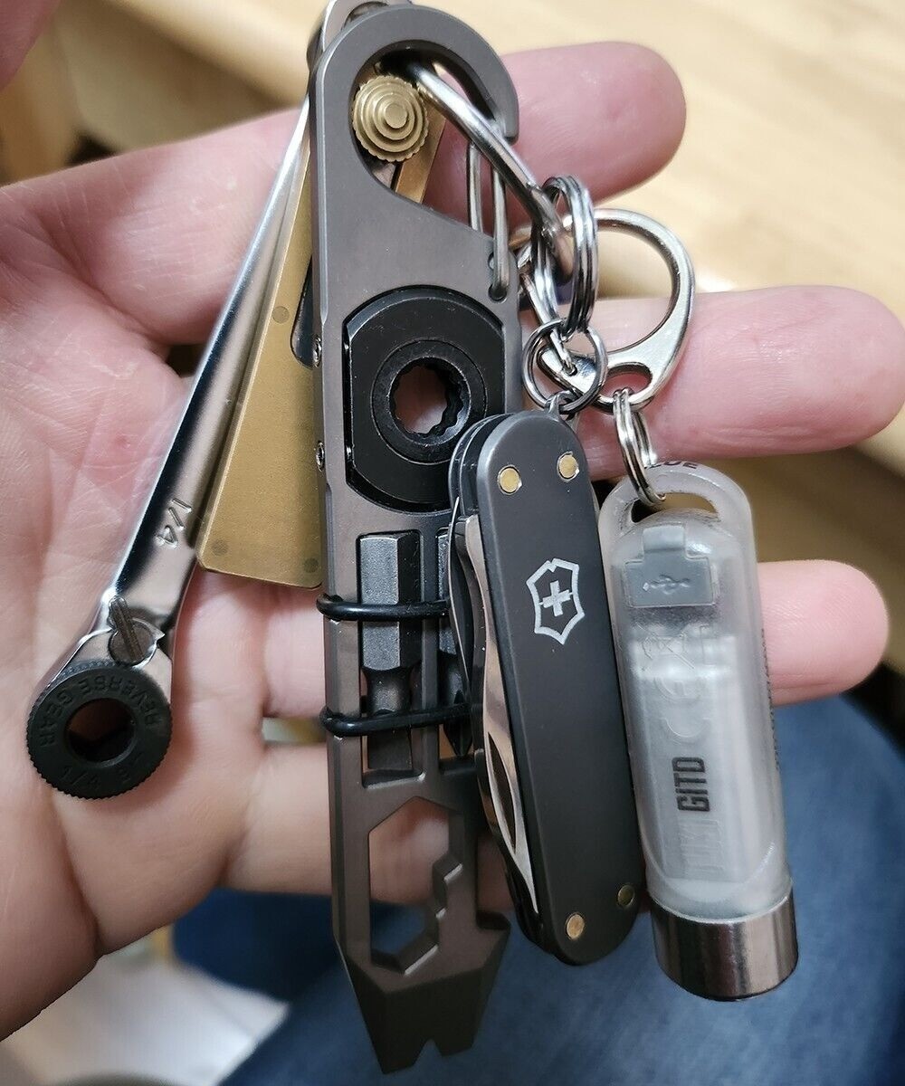 Titanium Alloy EDC Multi-function Crowbar Bottle Opener Wrench Screwdriver Tools
