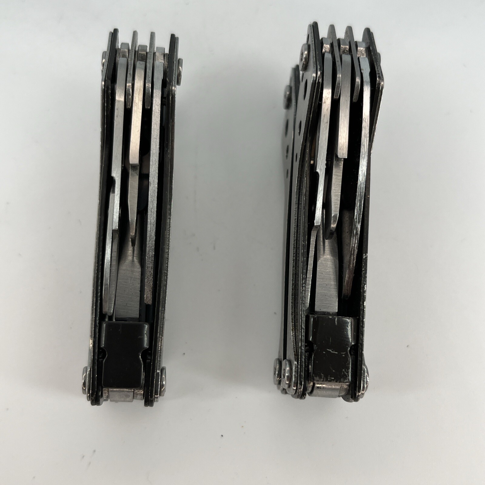 LOT OF 2 Cabela’s SILVER & BLACK Mini Multi-Tool Spring Open Pliers Scissors Saw