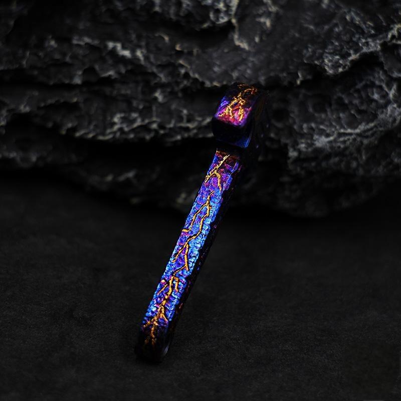 Handmade Titanium Keychain Necklace Pendant Pry Bar Crowbar Bottle Opener EDC